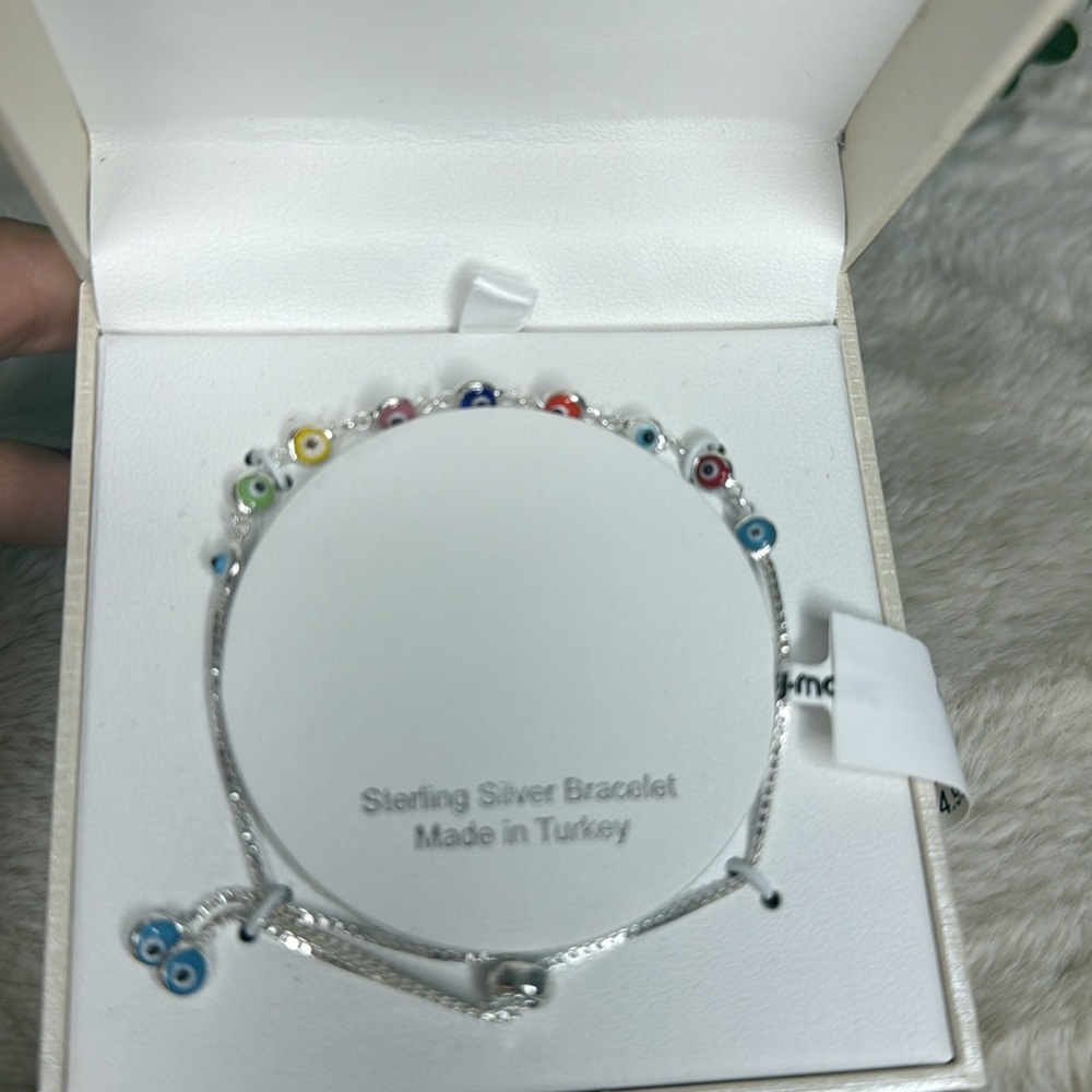 NEW Cynthia Rowley Evil Eye Bracelet Sterling Silver. NIB - Picture 2 of 4